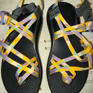 Chaco Women's Sandals with Yellow and Purple Straps